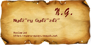 Nyáry Győző névjegykártya